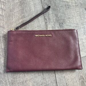 Michael Kors Dark Red Leather Wristlet